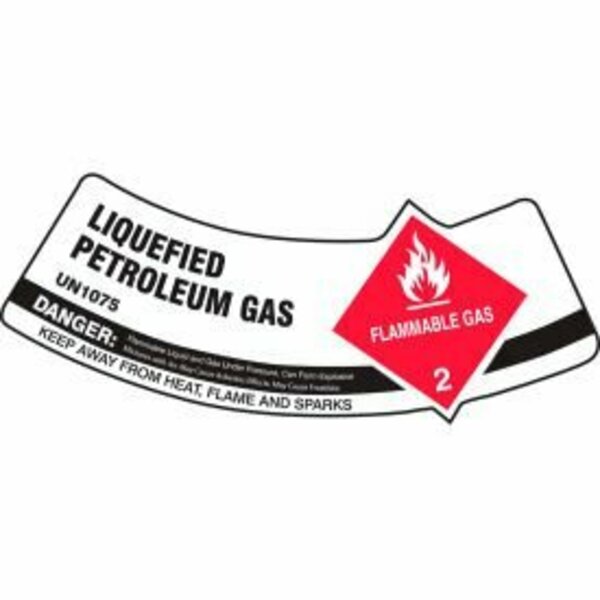 Accuform Accuform Gas Cylinder Shoulder Label, Liquefied Petroleum Gas, Vinyl Adhesive, 5/Pack MCSLPERVSP